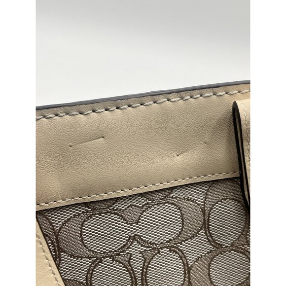 Coach Field Tote 30 Signature Jacquard Satchel Crossbody Missing Shoulder Strap - Picture 2 of 10